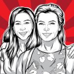 Painted Portrait of mother and daughter as a gift