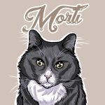 Portrait of a black cat drawn by hand from a photo