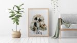 Painting Portrait of an Australian Shepherd Puppy in Pastel Style