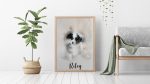Portrait of an Australian Shepherd Puppy in Pastel Style