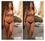Correction of figure and boobs in the photo