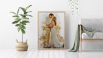 Splash style watercolor portrait for couple from photo