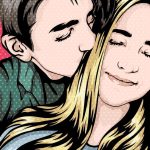 Portrait of a couple in cartoon style