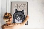 Hand-painted picture of a black cat from a photo
