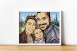 A picture of a family in cartoon style