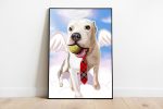 Bully kutta painting a memorial portrait of a dog in the form of an angel