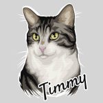 Hand-painted portrait of a cat