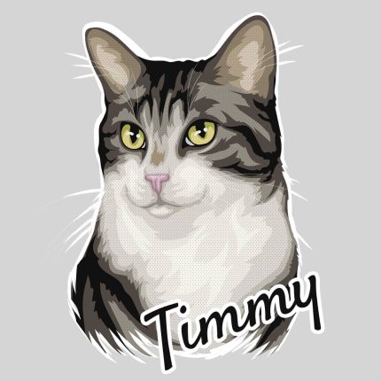 Hand-painted portrait of a cat