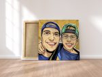 Canva dad and son cartoon portrait