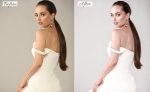 Bride's wedding retouching before - after