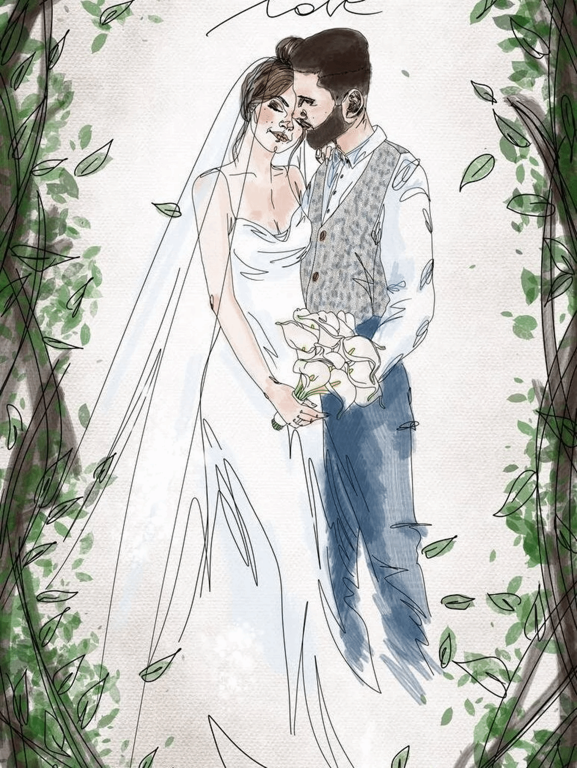 Wedding line art Wedding line art