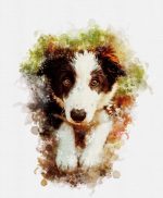 Portrait in a watercolor style for pets
