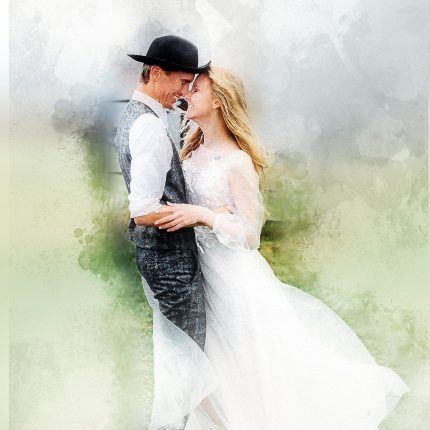 Watercolor portrait for wedding
